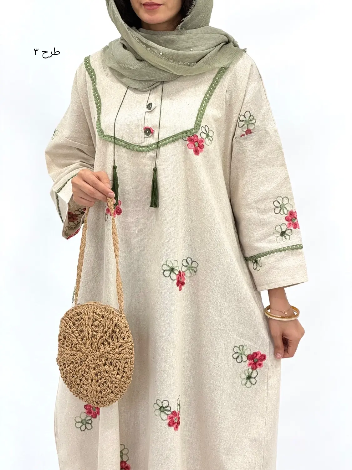 کفتان لینن گلدوزی ترک جان سو